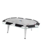 Unootto Poker Table Marble Edition - 10 Players - Transparent Glass by Impatia