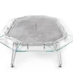 Unootto Poker Table Marble Edition  - 10 Players - Transparent Glass by Impatia - Image 2