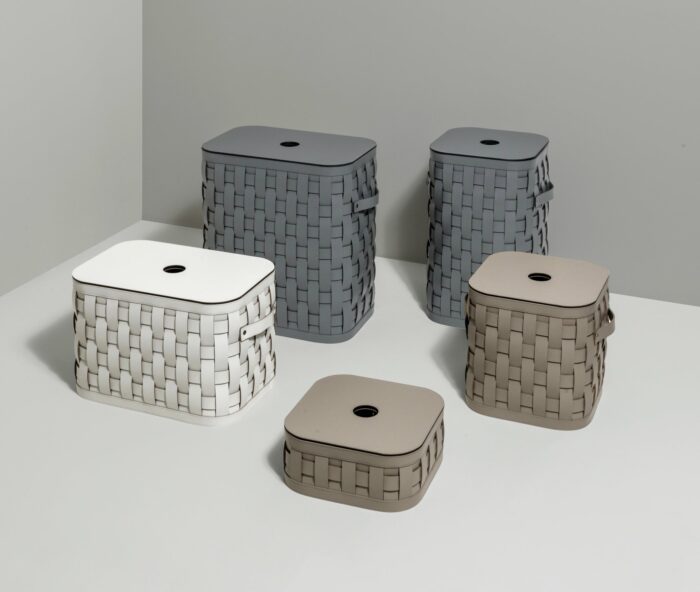 Demetra Cesto Contenitore quadrato piccolo con coperchio piatto di Pinetti 1 - immagine 2