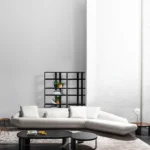 Sofa Vibieffe Bolid 370 Angular White Fabric by Gianluigi Landoni - Image 2