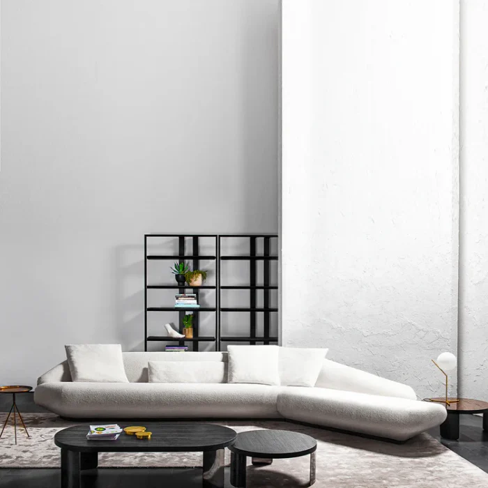 Sofa Vibieffe Bolid 370 Angular White Fabric by Gianluigi Landoni - Image 2