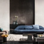 Vibieffe stunning sofa 370 Bolid blu nabuk by Gianluigi Landoni - Image 3