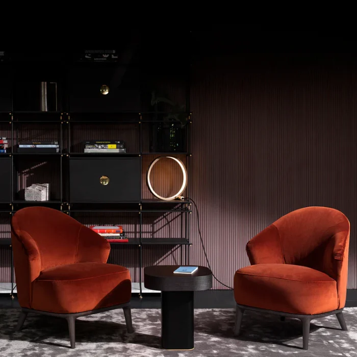 Vibieffe Atmosfera 1950 Orange Armchair by Gianluigi Landoni - Image 2