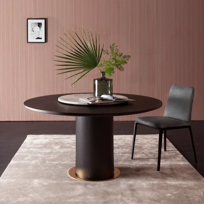 Vibieffe Circle Dining Table with Lazy Susan by Gianluigi Landoni - Image 3